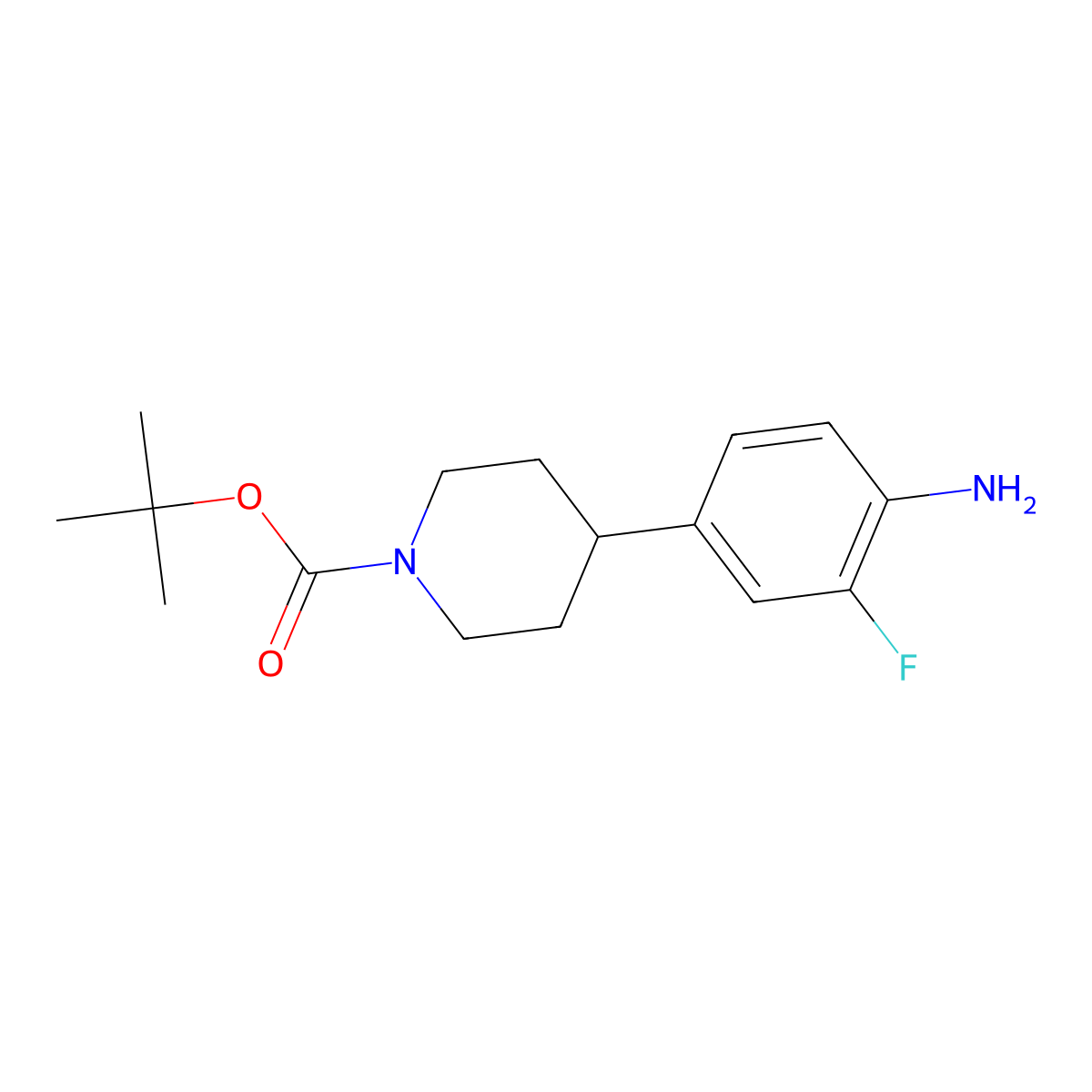 Tert-butyl 4-(4-amino-3-fluorophenyl)piperidine-1-carboxylate molecular structure, CAS 1488342-80-8