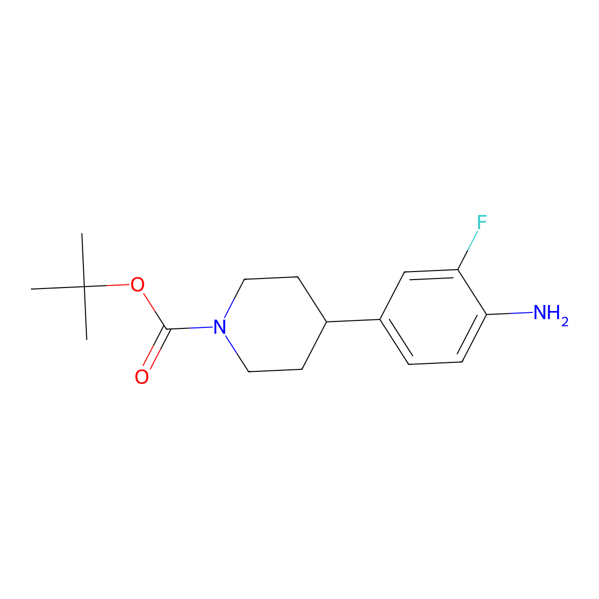Tert-butyl 4-(4-amino-3-fluorophenyl)piperidine-1-carboxylate molecular structure, CAS 1488342-80-8