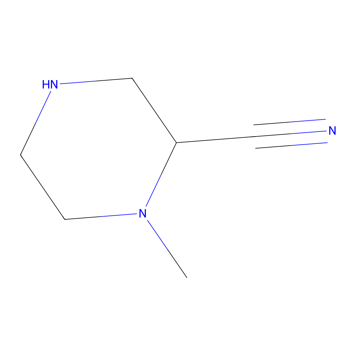 1-Methylpiperazine-2-carbonitrile molecular structure, CAS 1488348-87-3