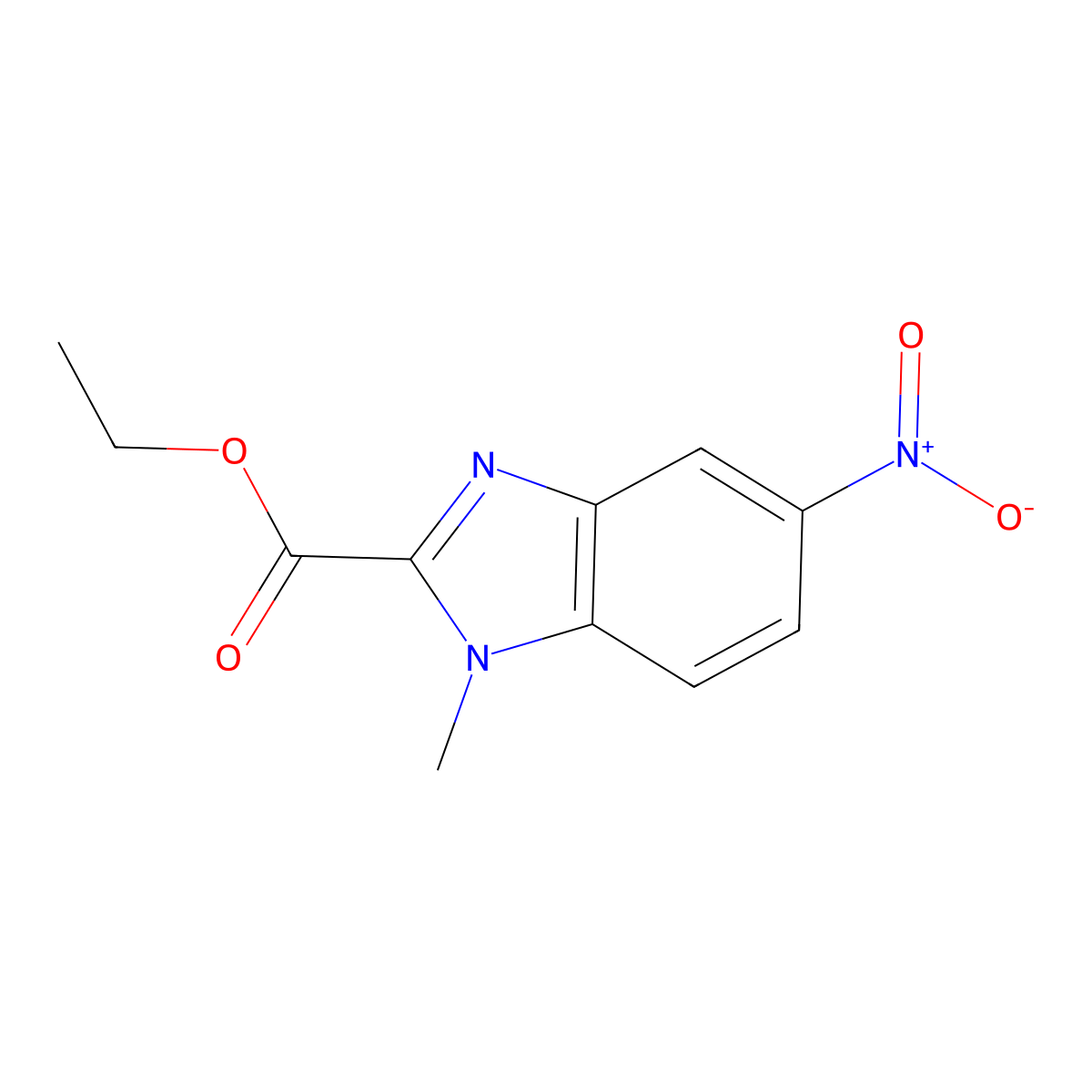 ethyl 1-methyl-5-nitro-1H-benzo[d]imidazole-2-carboxylate molecular structure, CAS 1488356-31-5
