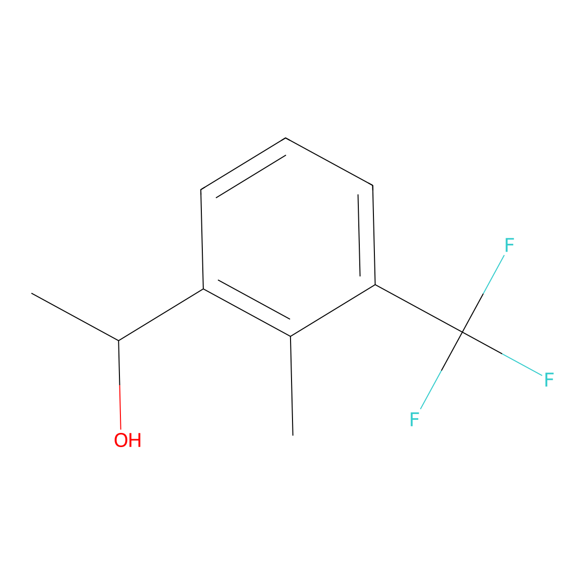 1-(2-Methyl-3-(trifluoromethyl)phenyl)ethanol molecular structure, CAS 1488356-50-8