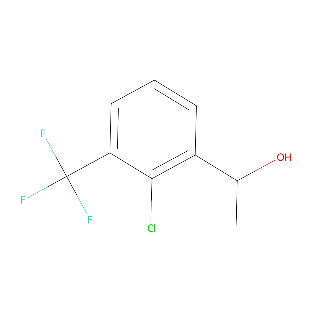 1-(2-Chloro-3-(trifluoromethyl)phenyl)ethanol molecular structure, CAS 1488356-51-9