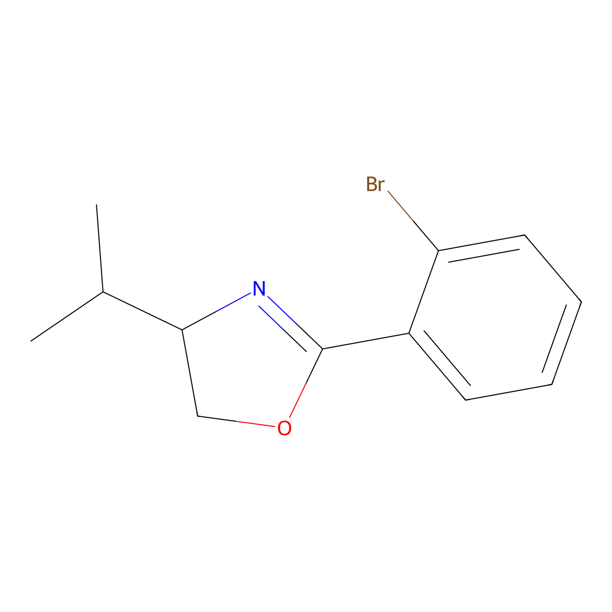 (S)-2-(2-Bromophenyl)-4-isopropyl-4,5-dihydrooxazole molecular structure, CAS 148836-24-2