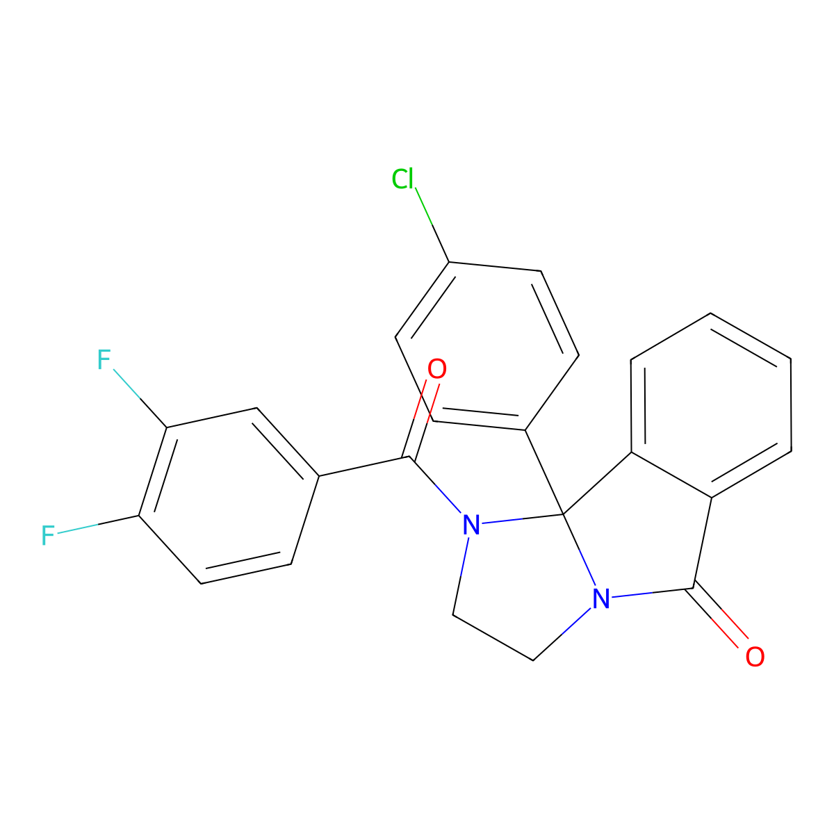(9bR)-9b-(4-chlorophenyl)-1-(3,4-difluorobenzoyl)-2,3-dihydroimidazo[2,1-a]isoindol-5-one molecular structure, CAS 1488362-56-6
