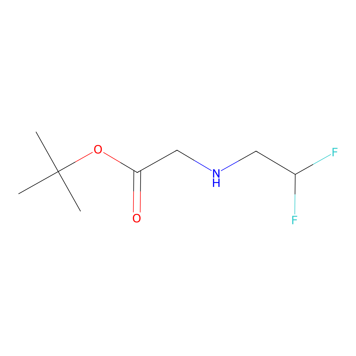 Tert-butyl 2-[(2,2-difluoroethyl)amino]acetate molecular structure, CAS 1488365-02-1