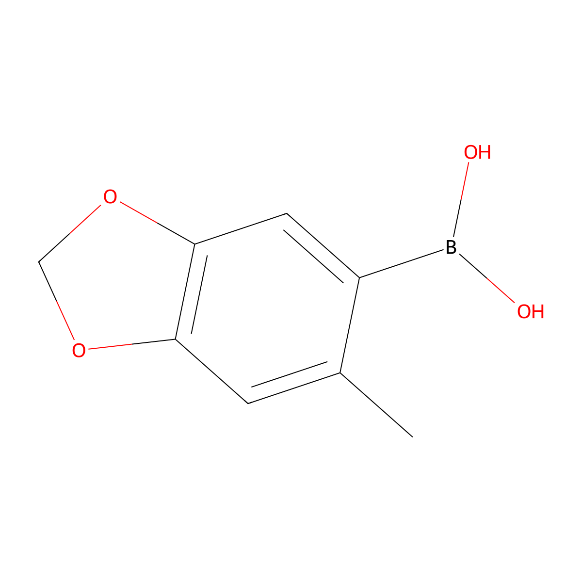 (6-Methyl-1,3-dioxaindan-5-yl)boronic acid molecular structure, CAS 148839-34-3