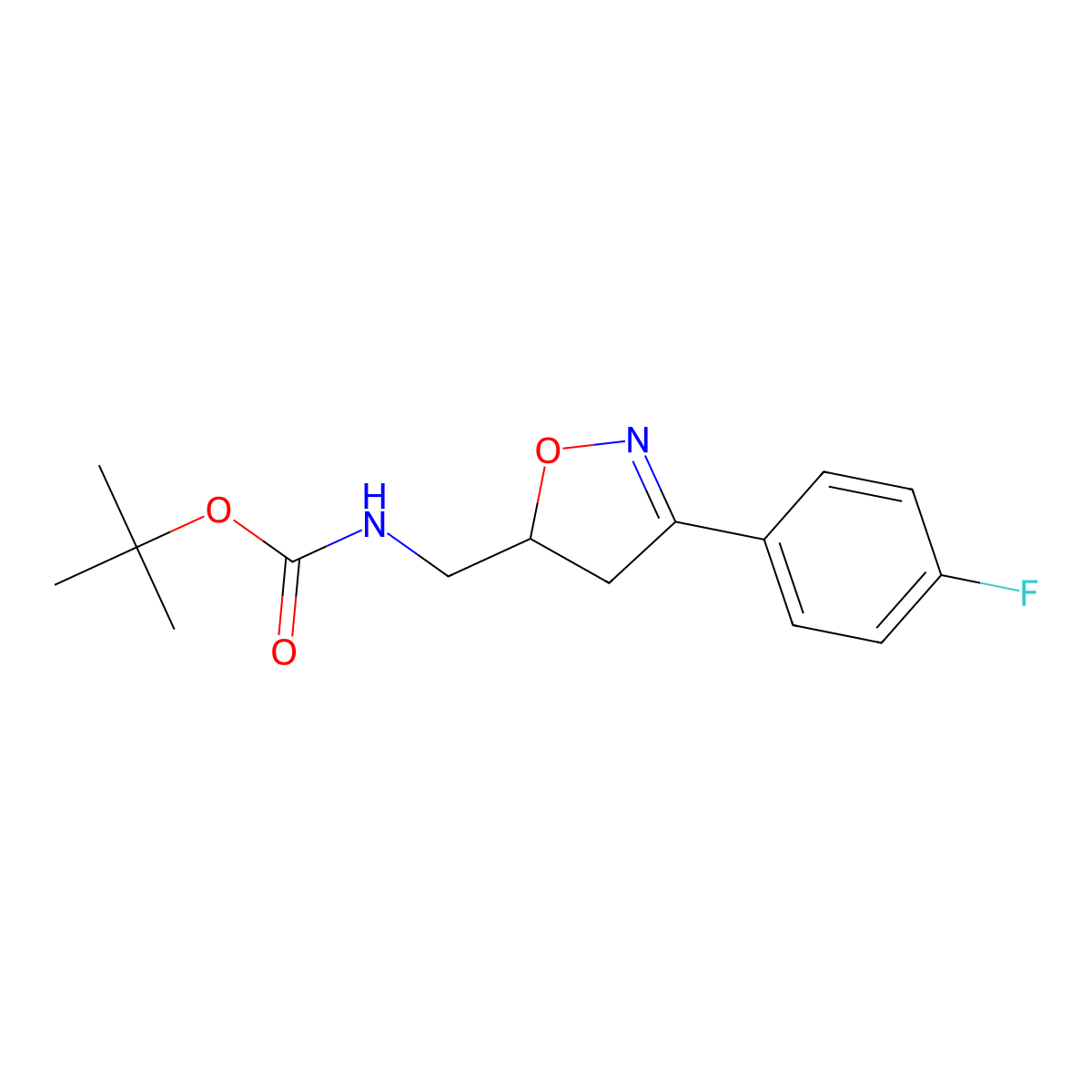 Tert-butyl ((3-(4-fluorophenyl)-4,5-dihydroisoxazol-5-YL)methyl)carbamate molecular structure, CAS 1488407-61-9