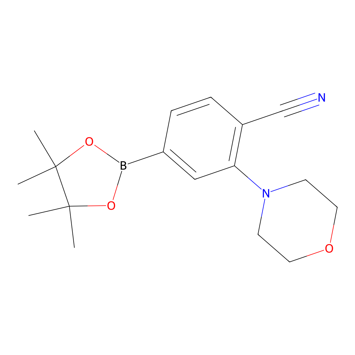 2-Morpholino-4-(4,4,5,5-tetramethyl-1,3,2-dioxaborolan-2-yl)benzonitrile molecular structure, CAS 1488411-05-7