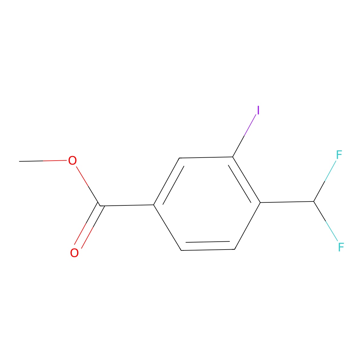 Methyl 4-(difluoromethyl)-3-iodobenzoate molecular structure, CAS 1488423-65-9