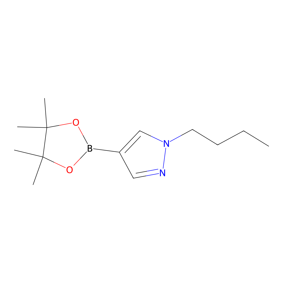 1-Butyl-4-(4,4,5,5-tetramethyl-1,3,2-dioxaborolan-2-yl)-1H-pyrazole molecular structure, CAS 1488423-70-6