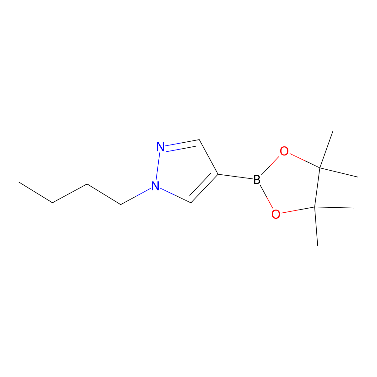 1-Butyl-4-(4,4,5,5-tetramethyl-1,3,2-dioxaborolan-2-yl)-1H-pyrazole molecular structure, CAS 1488423-70-6
