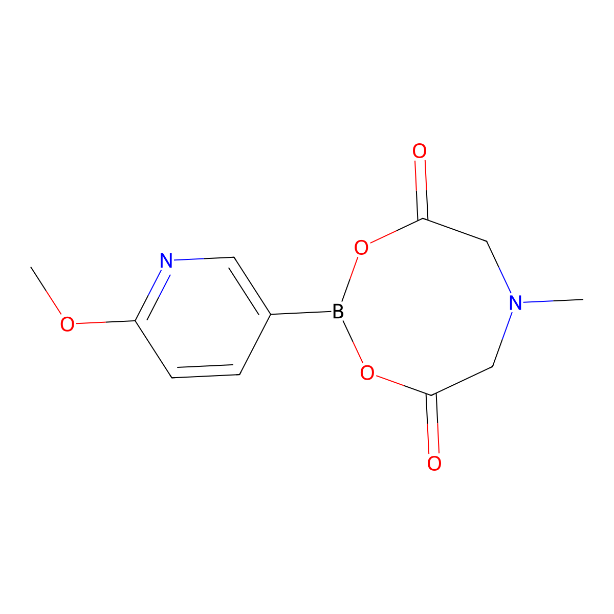 2-Methoxy-5-pyridinylboronic acid MIDA ester molecular structure, CAS 1488424-87-8