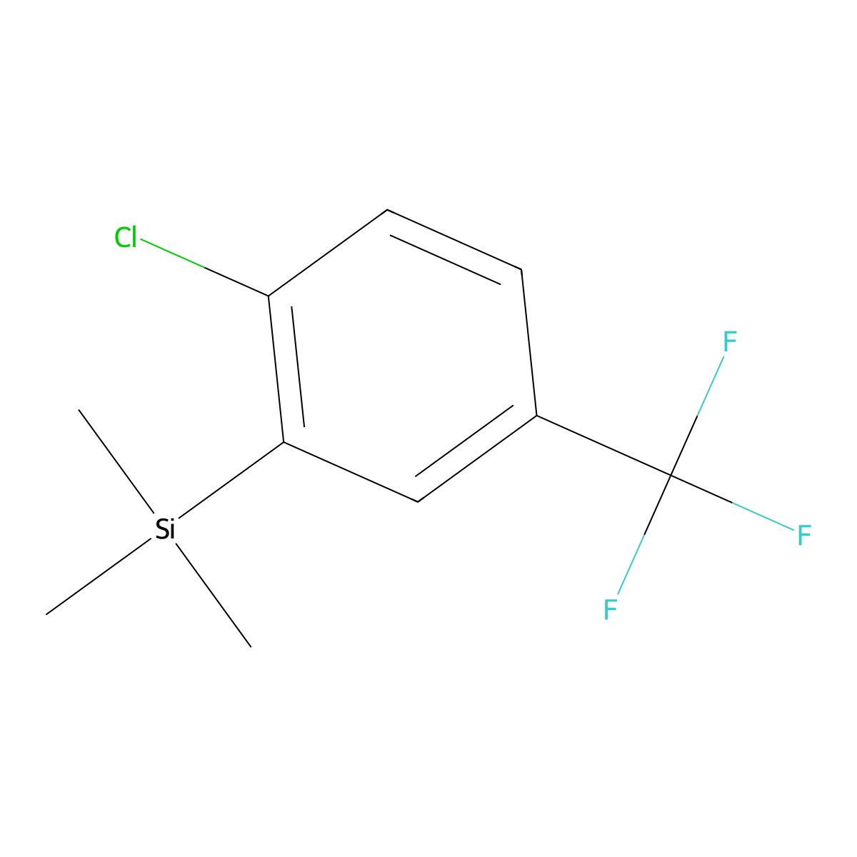 (2-Chloro-5-(trifluoromethyl)phenyl)trimethylsilane molecular structure, CAS 148854-14-2
