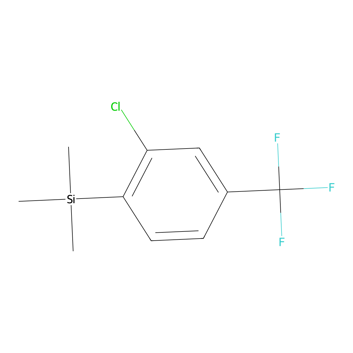 (2-Chloro-4-(trifluoromethyl)phenyl)trimethylsilane molecular structure, CAS 148854-15-3