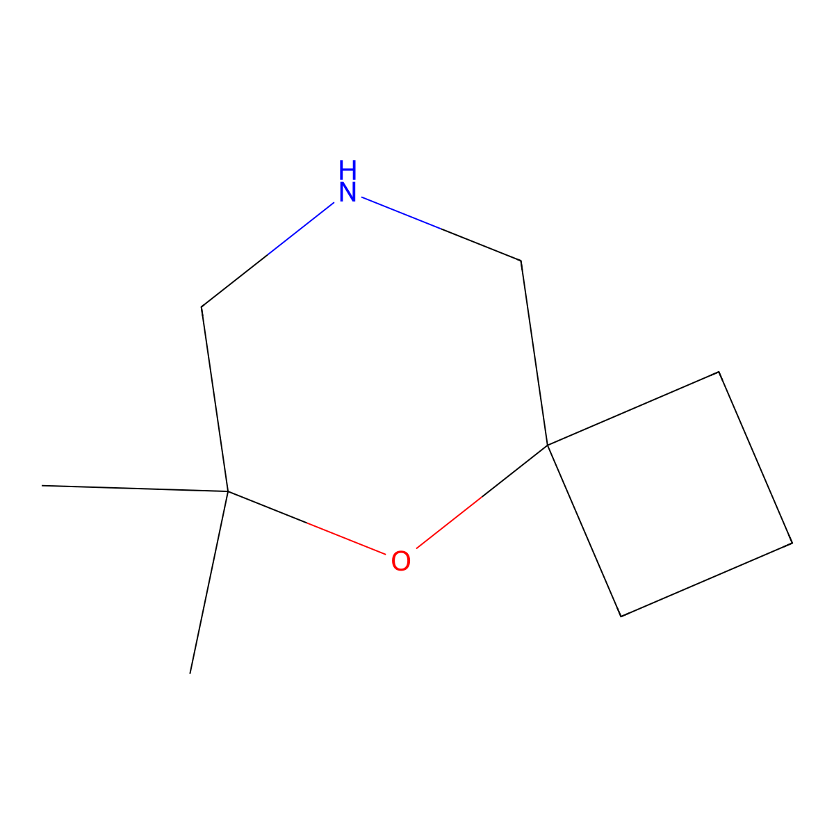 6,6-Dimethyl-5-oxa-8-azaspiro[3.5]nonane molecular structure, CAS 1488555-93-6