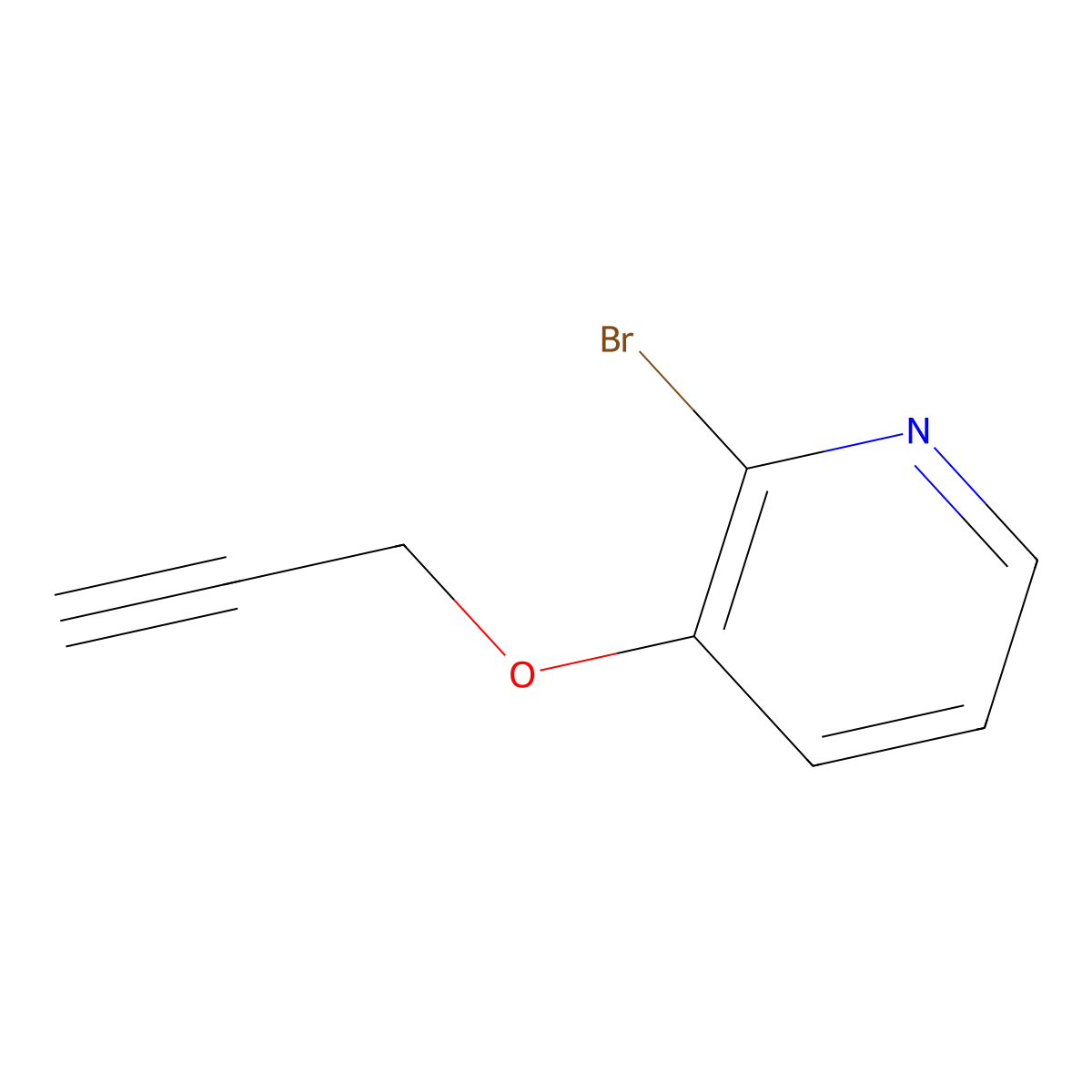 2-Bromo-3-(prop-2-yn-1-yloxy)pyridine molecular structure, CAS 1488558-53-7