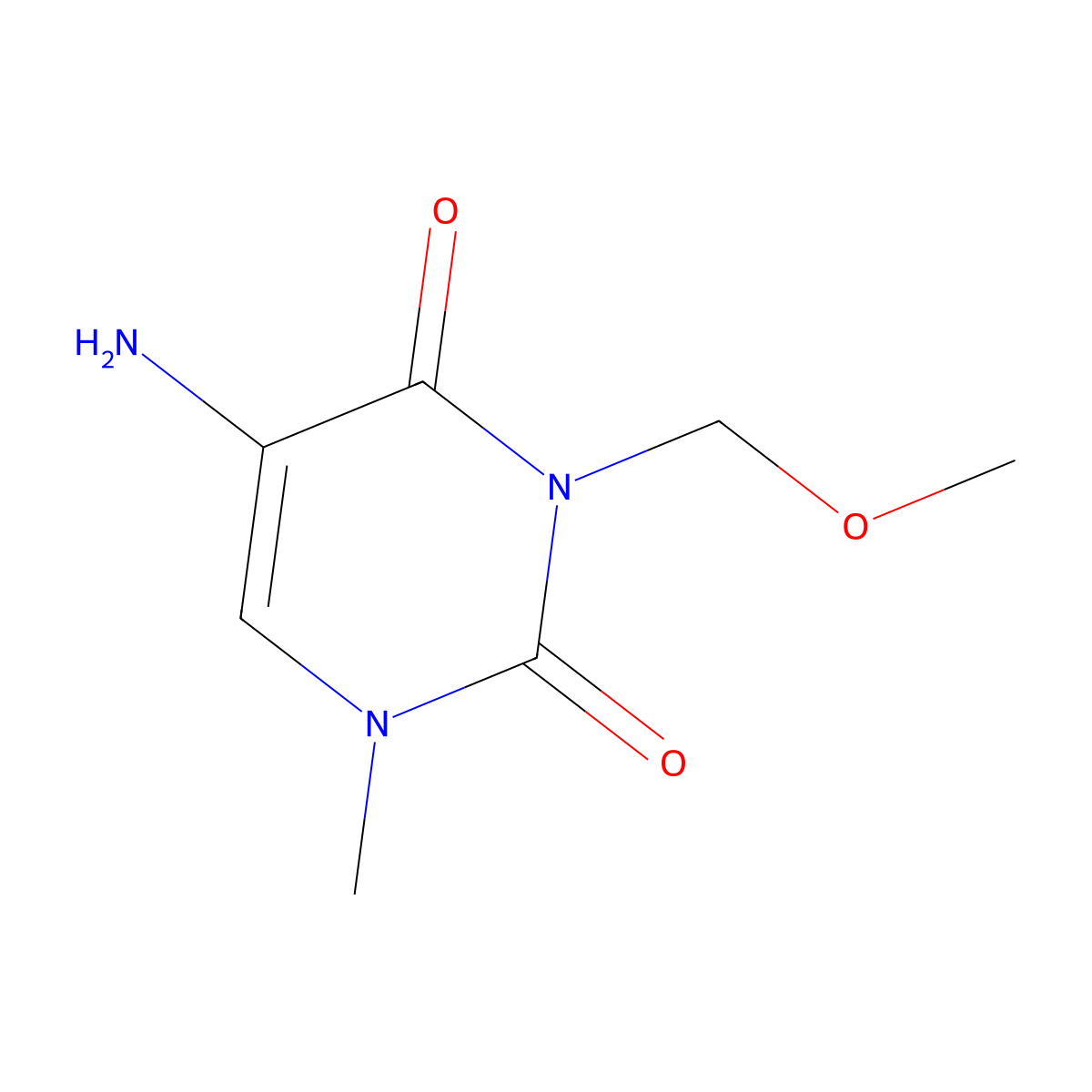 5-Amino-3-(methoxymethyl)-1-methyl-1,2,3,4-tetrahydropyrimidine-2,4-dione molecular structure, CAS 1488567-75-4