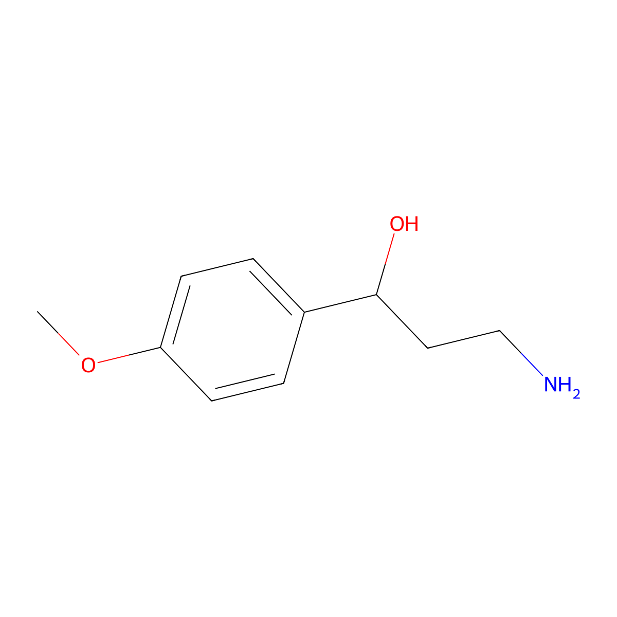 3-Amino-1-(4-methoxyphenyl)propan-1-ol molecular structure, CAS 148857-53-8