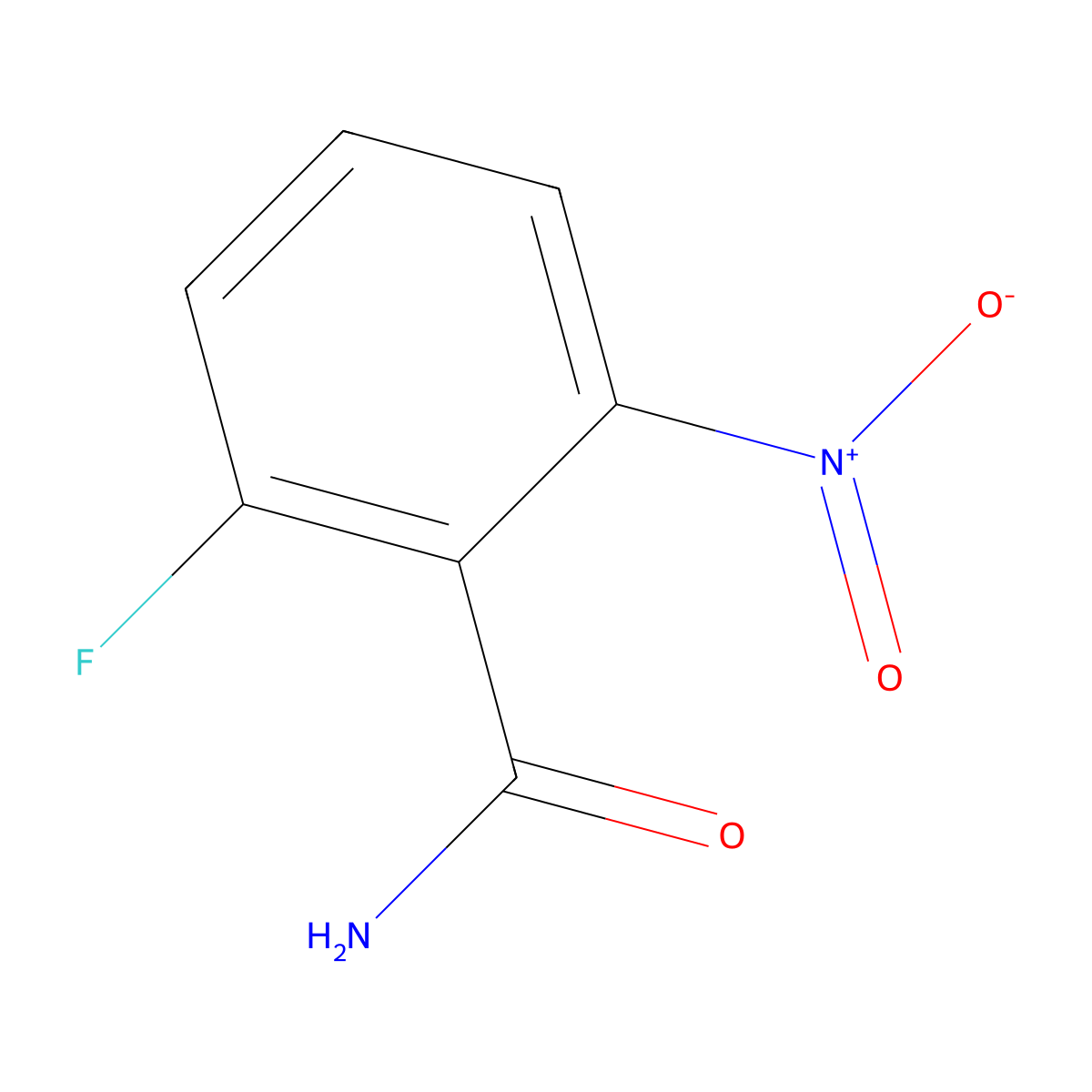 2-Fluoro-6-nitrobenzamide molecular structure, CAS 148857-97-0