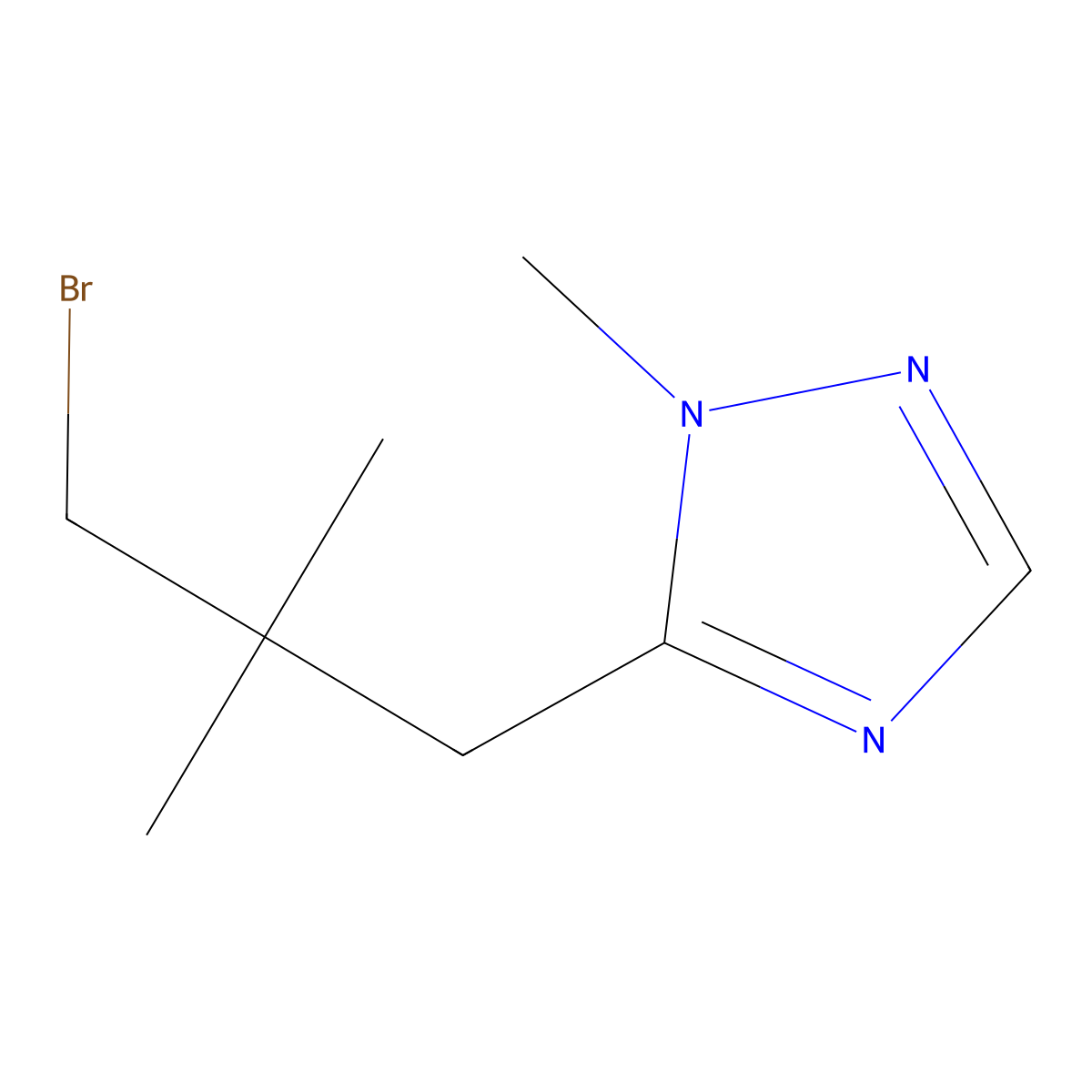 5-(3-bromo-2,2-dimethylpropyl)-1-methyl-1H-1,2,4-triazole molecular structure, CAS 1488572-17-3