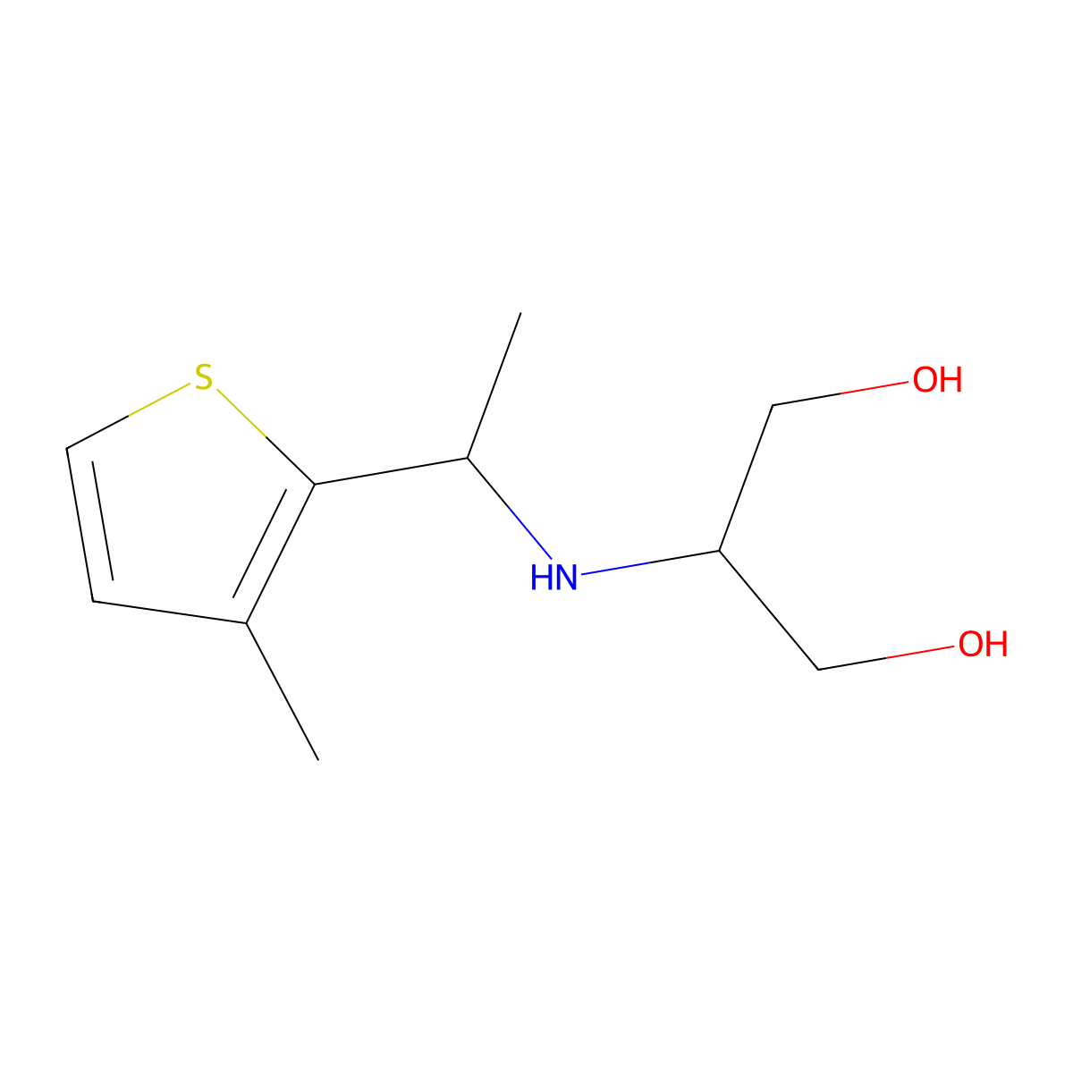 2-((1-(3-Methylthiophen-2-yl)ethyl)amino)propane-1,3-diol molecular structure, CAS 1488574-05-5