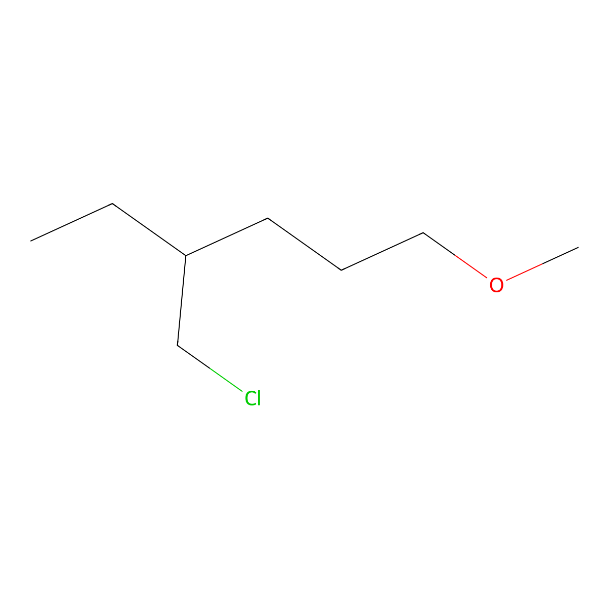 4-(Chloromethyl)-1-methoxyhexane molecular structure, CAS 1488625-04-2