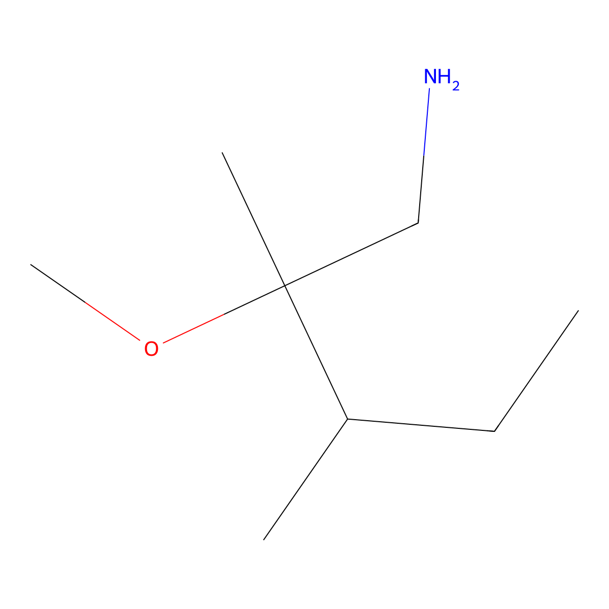 2-Methoxy-2,3-dimethylpentan-1-amine molecular structure, CAS 1488630-88-1