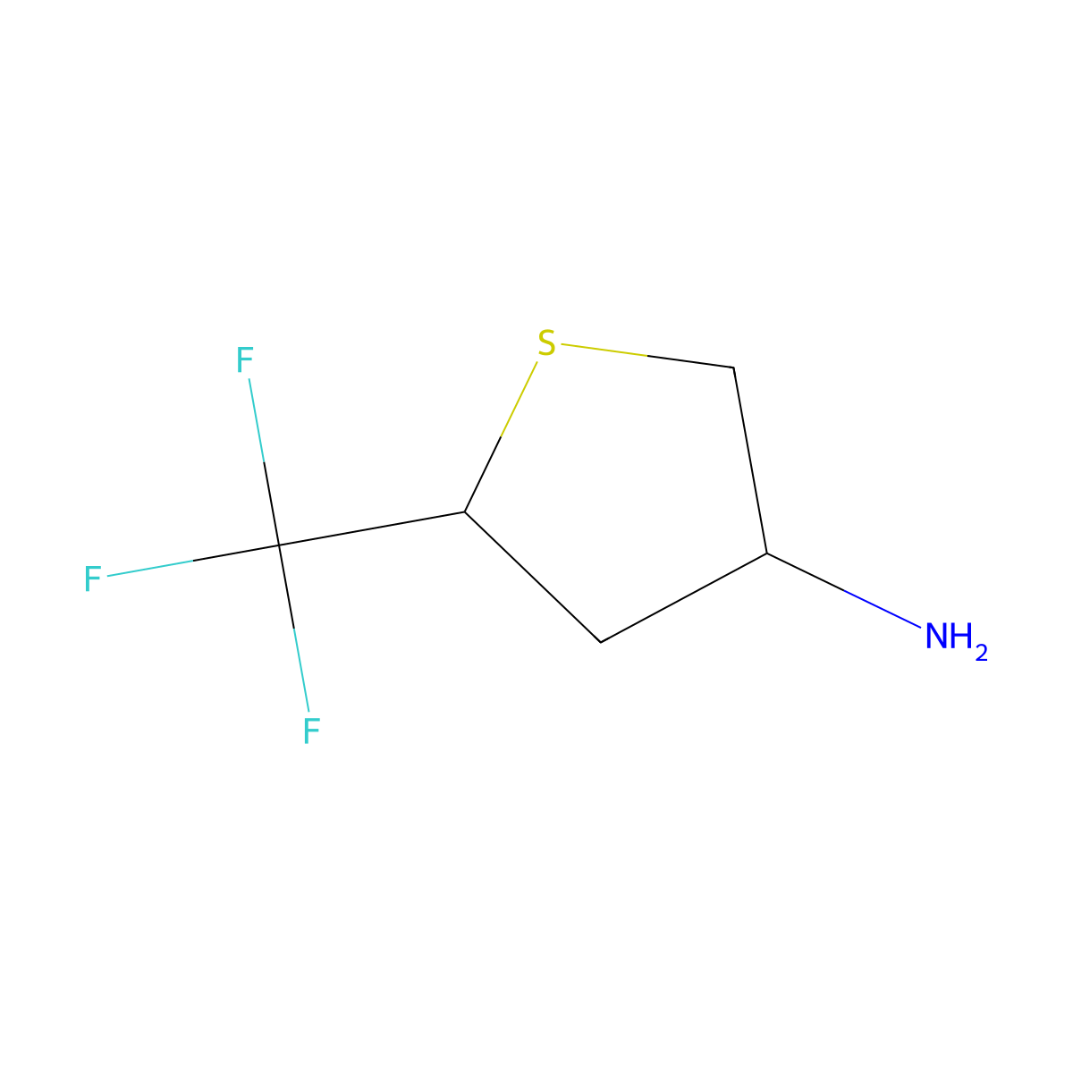 5-(Trifluoromethyl)thiolan-3-amine molecular structure, CAS 1488631-50-0