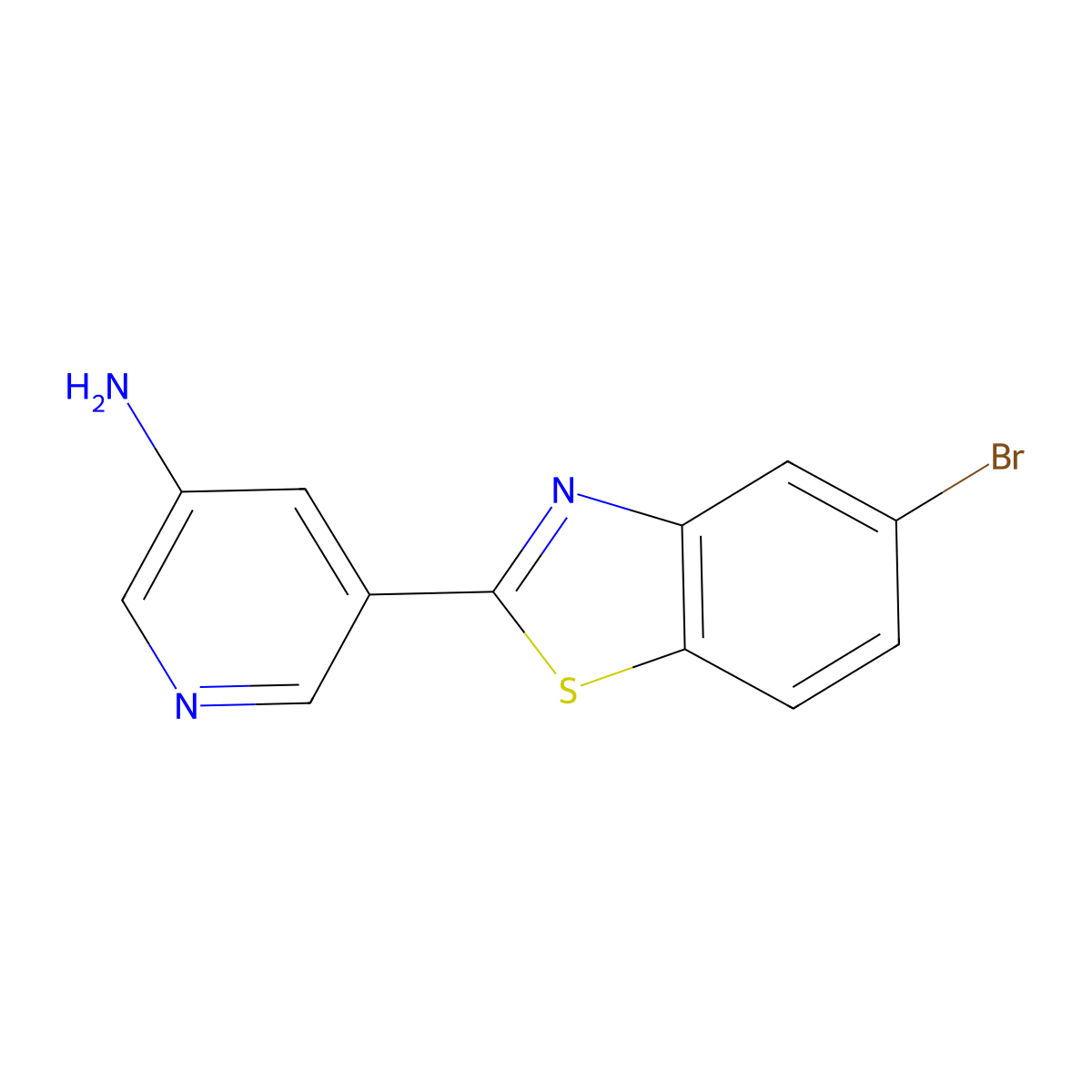 5-(5-Bromo-1,3-benzothiazol-2-yl)pyridin-3-amine molecular structure, CAS 1488649-29-1