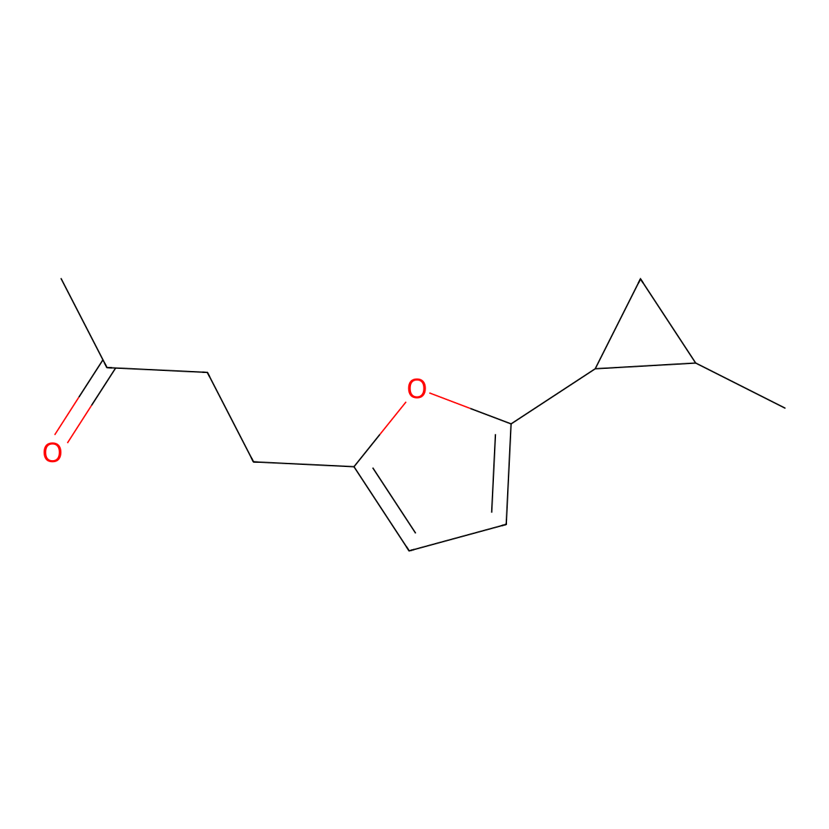 4-(5-(2-Methylcyclopropyl)furan-2-yl)butan-2-one molecular structure, CAS 1488652-61-4