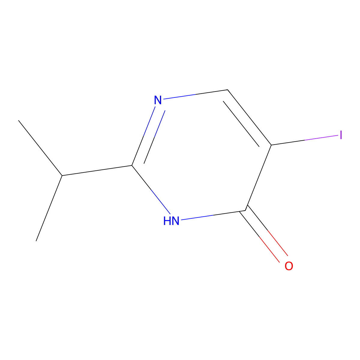 5-Iodo-2-isopropyl-pyrimidin-4-ol molecular structure, CAS 1488660-85-0