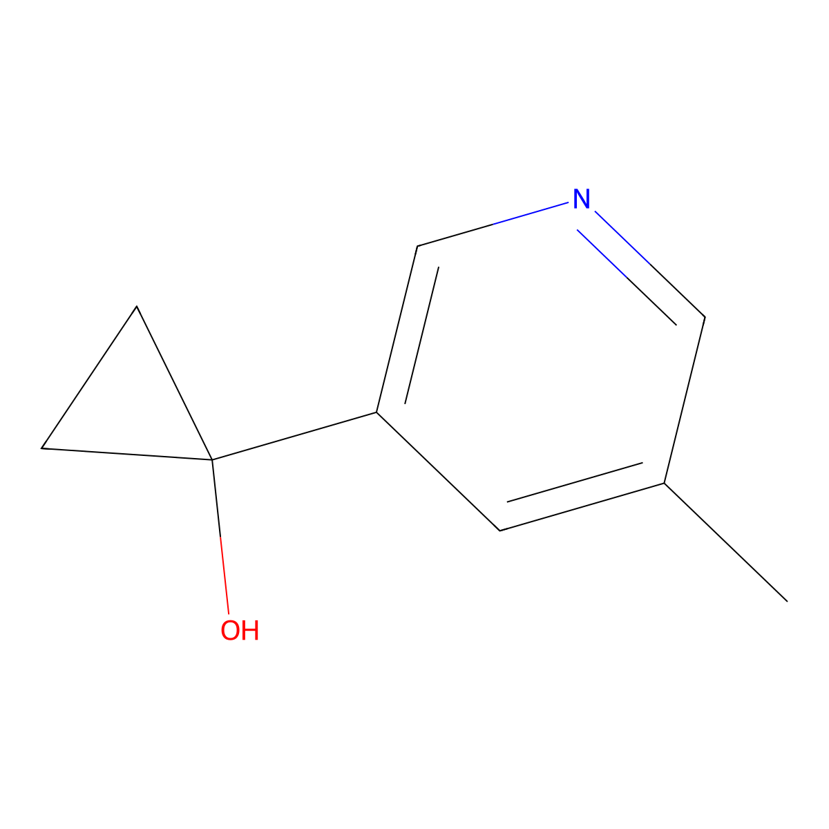 1-(5-Methylpyridin-3-yl)cyclopropan-1-ol molecular structure, CAS 1488665-71-9