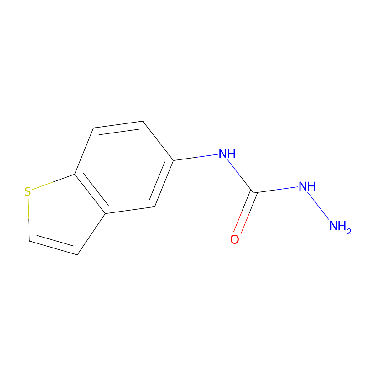 3-Amino-1-(1-benzothiophen-5-YL)urea molecular structure, CAS 1488675-62-2
