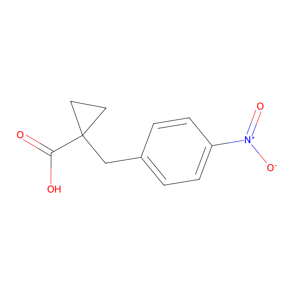 1-(4-Nitrobenzyl)cyclopropane-1-carboxylic acid molecular structure, CAS 1488677-44-6