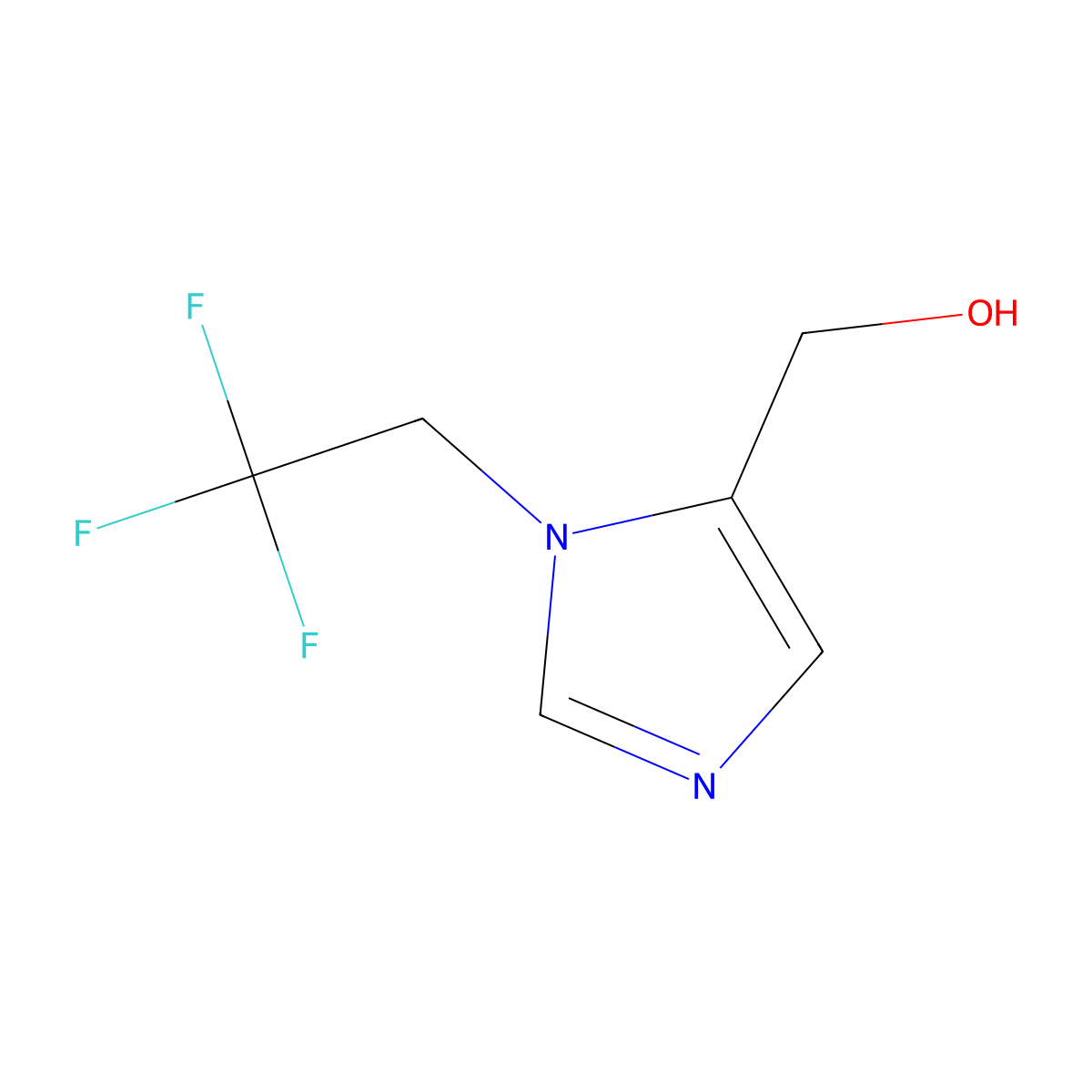 (1-(2,2,2-trifluoroethyl)-1H-imidazol-5-yl)methanol molecular structure, CAS 1488678-34-7