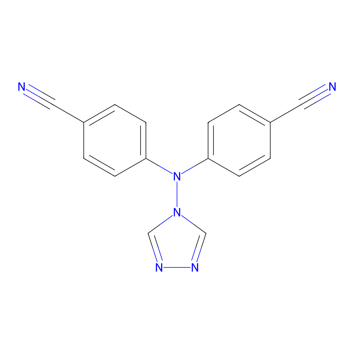 4,4'-((4H-1,2,4-Triazol-4-yl)azanediyl)dibenzonitrile molecular structure, CAS 148868-92-2