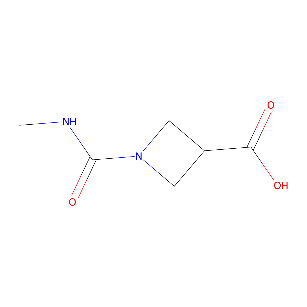 1-(Methylcarbamoyl)azetidine-3-carboxylic acid molecular structure, CAS 1488686-49-2