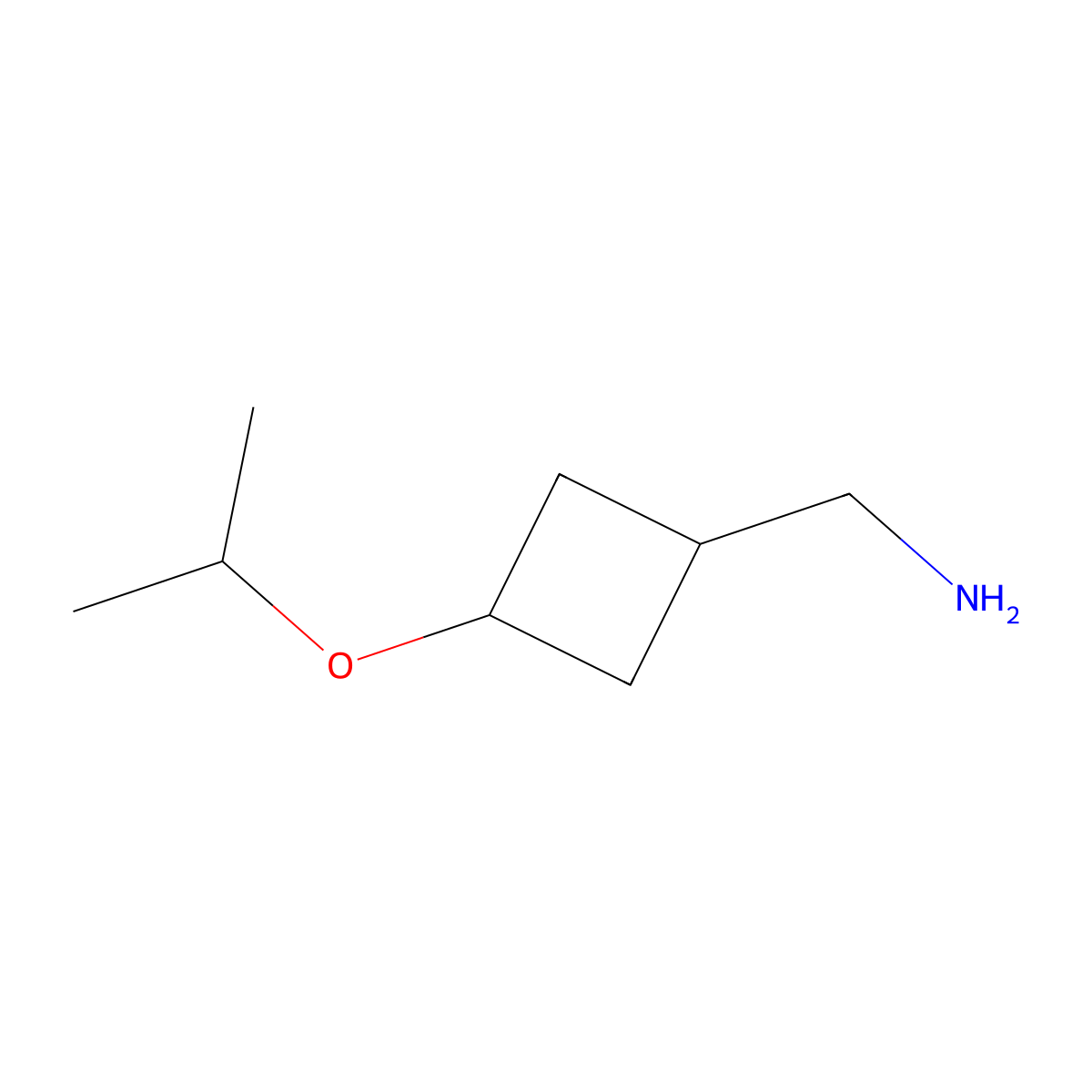 (3-Isopropoxycyclobutyl)methanamine molecular structure, CAS 1488687-27-9