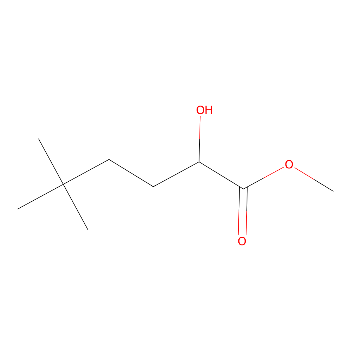 Methyl 2-hydroxy-5,5-dimethylhexanoate molecular structure, CAS 1488689-39-9