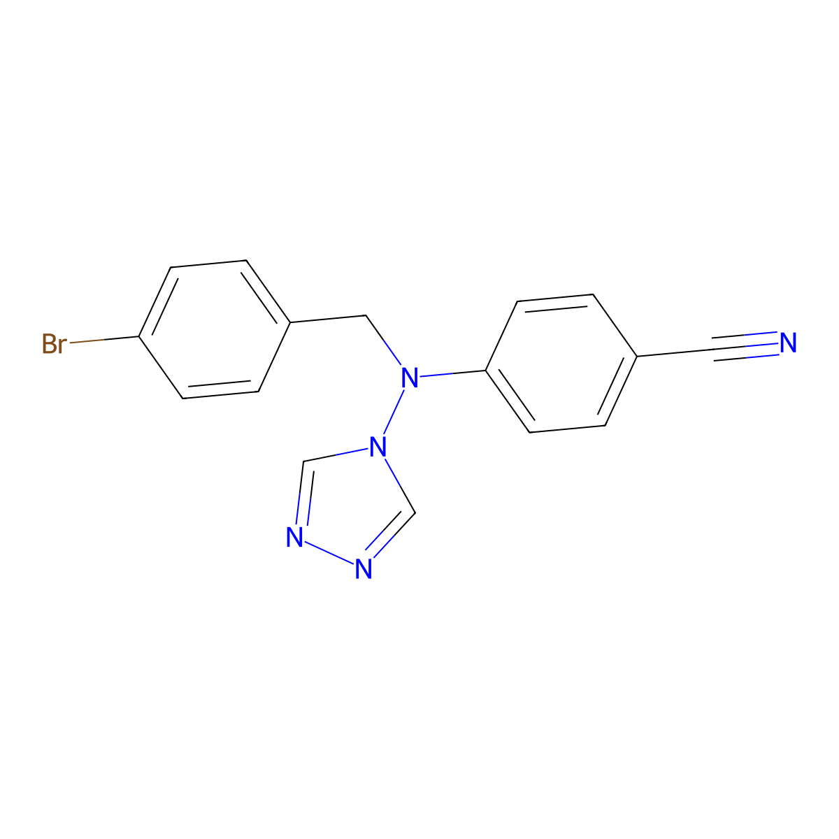4-[(4-Bromophenyl)methyl-(1,2,4-triazol-4-yl)amino]benzonitrile molecular structure, CAS 148869-05-0