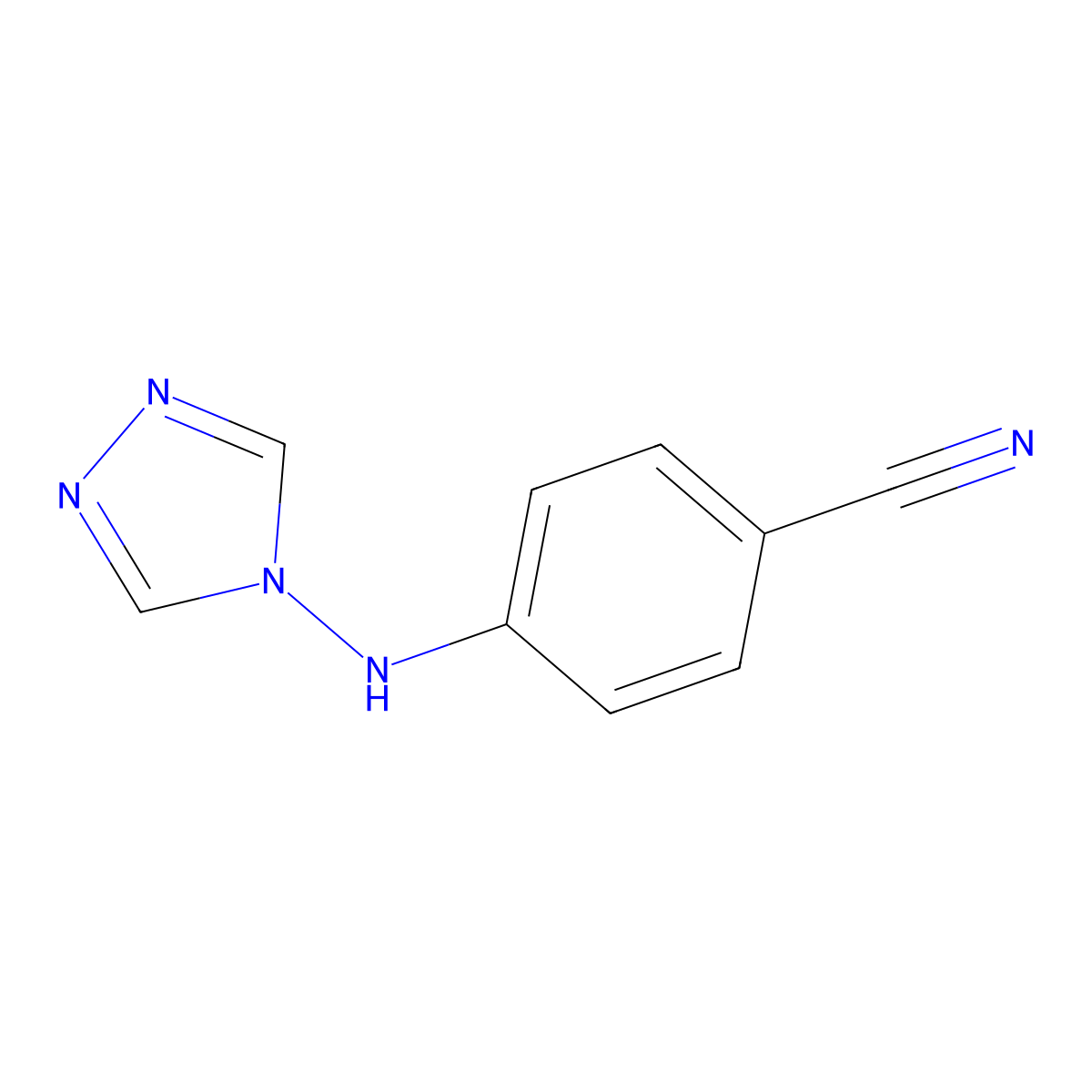 Benzonitrile, 4-(4H-1,2,4-triazol-4-ylamino)- molecular structure, CAS 148869-66-3