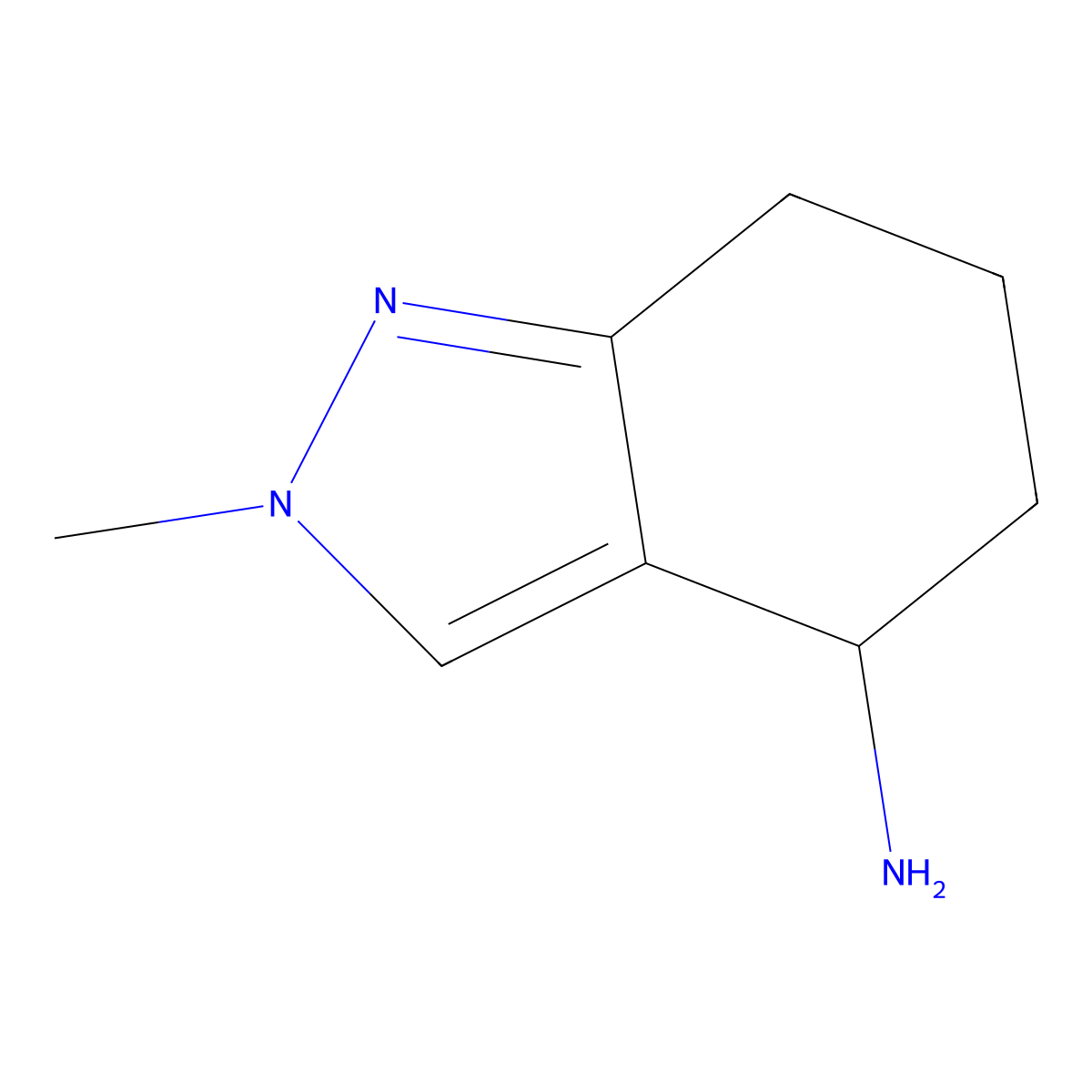 2-methyl-4,5,6,7-tetrahydro-2H-indazol-4-amine molecular structure, CAS 1488698-36-7