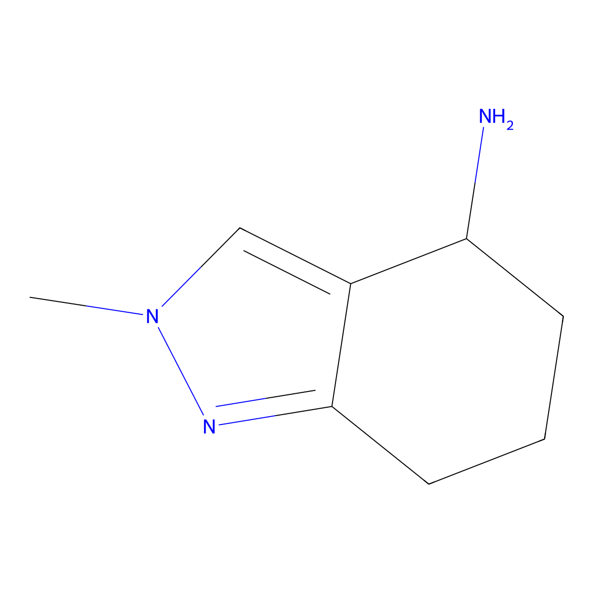 2-methyl-4,5,6,7-tetrahydro-2H-indazol-4-amine molecular structure, CAS 1488698-36-7