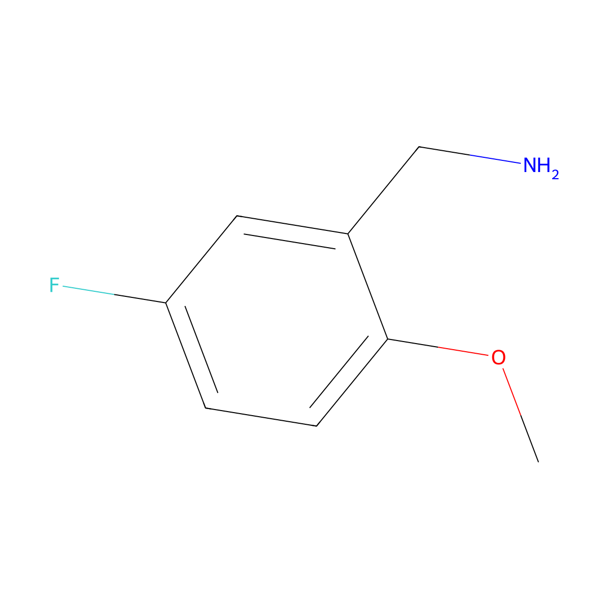1-(5-Fluoro-2-methoxyphenyl)methanamine molecular structure, CAS 148870-38-6