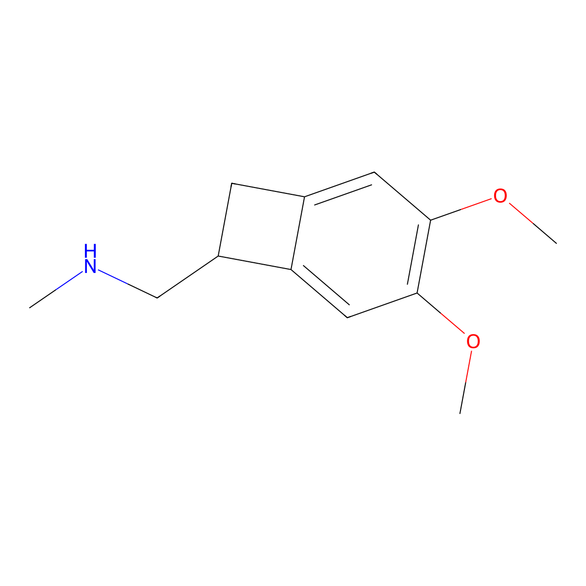 1-(3,4-Dimethoxybicyclo[4.2.0]octa-1,3,5-trien-7-yl)-N-methylmethanamine molecular structure, CAS 148870-56-8