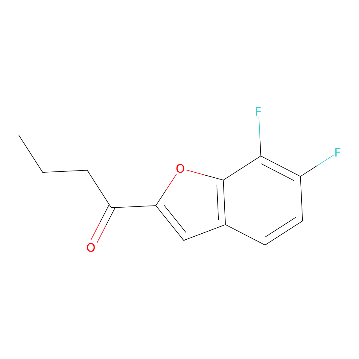 1-(6,7-Difluorobenzofuran-2-yl)butan-1-one molecular structure, CAS 1488705-99-2