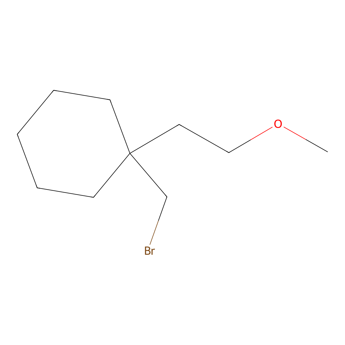 1-(Bromomethyl)-1-(2-methoxyethyl)cyclohexane molecular structure, CAS 1488720-85-9