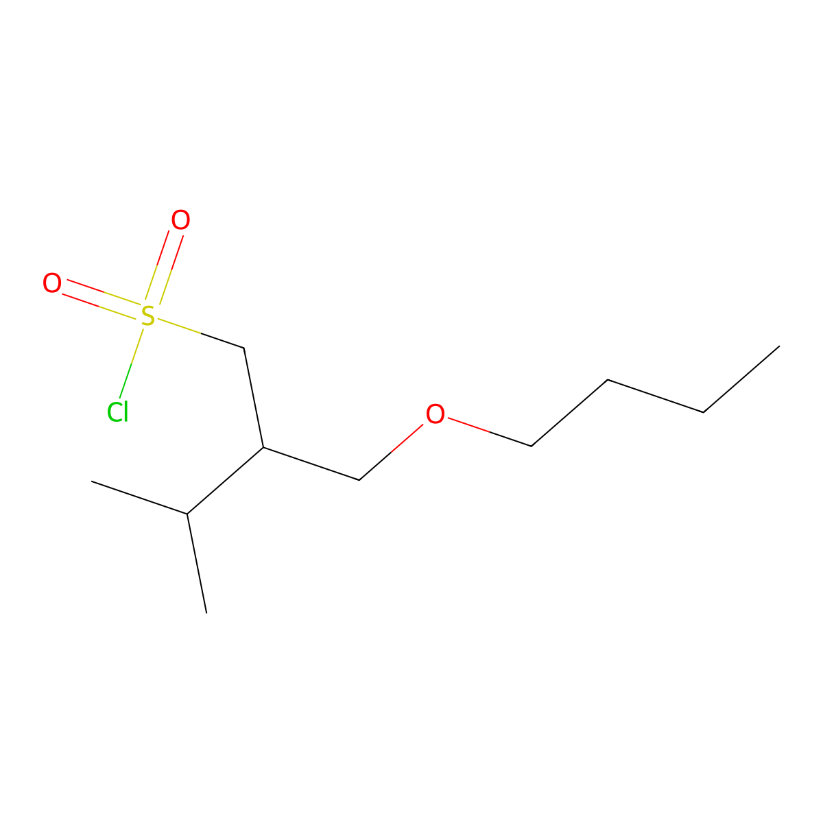 2-(Butoxymethyl)-3-methylbutane-1-sulfonyl chloride molecular structure, CAS 1488726-92-6