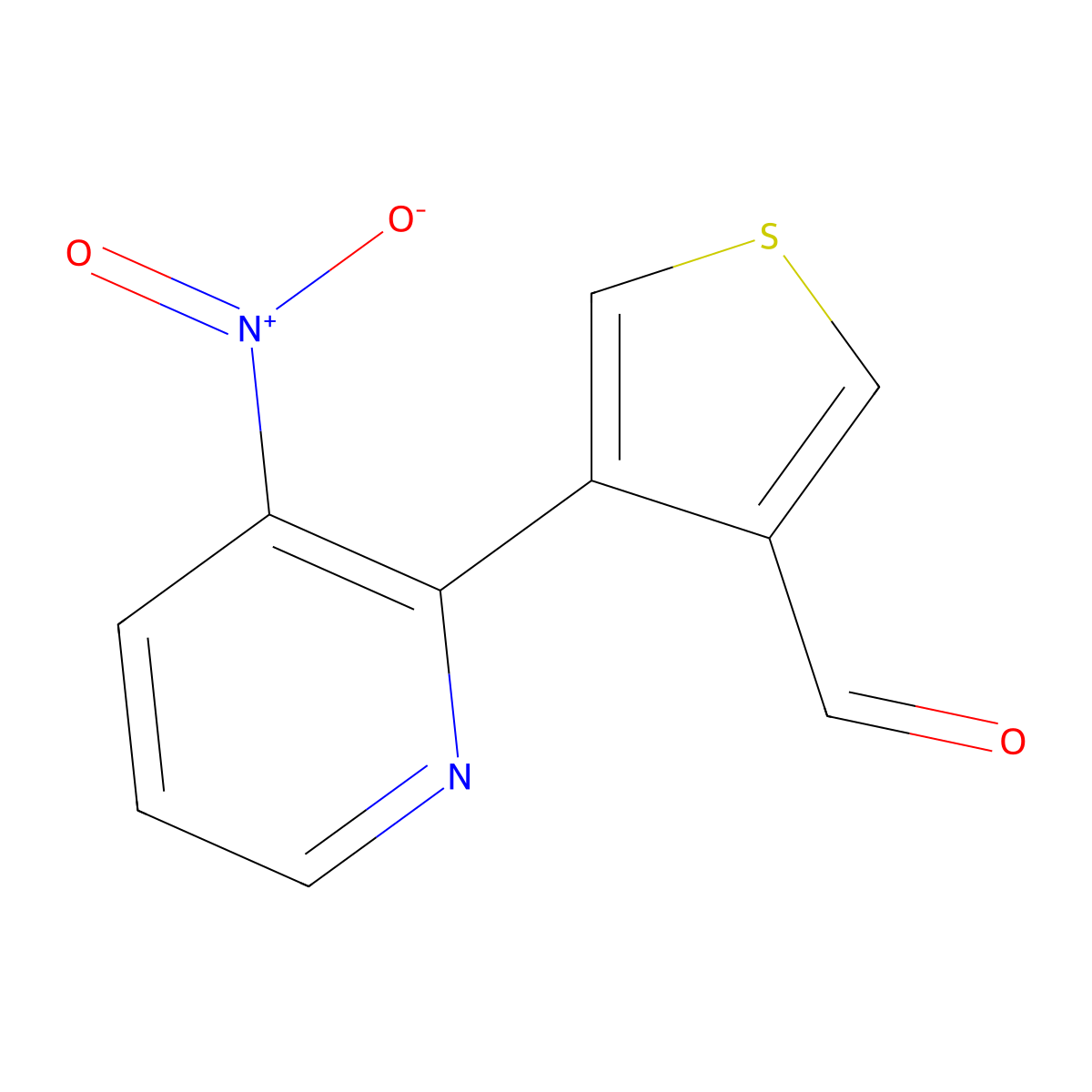 4-{3-Nitro-2-pyridinyl}-3-thiophenecarbaldehyde molecular structure, CAS 148873-36-3