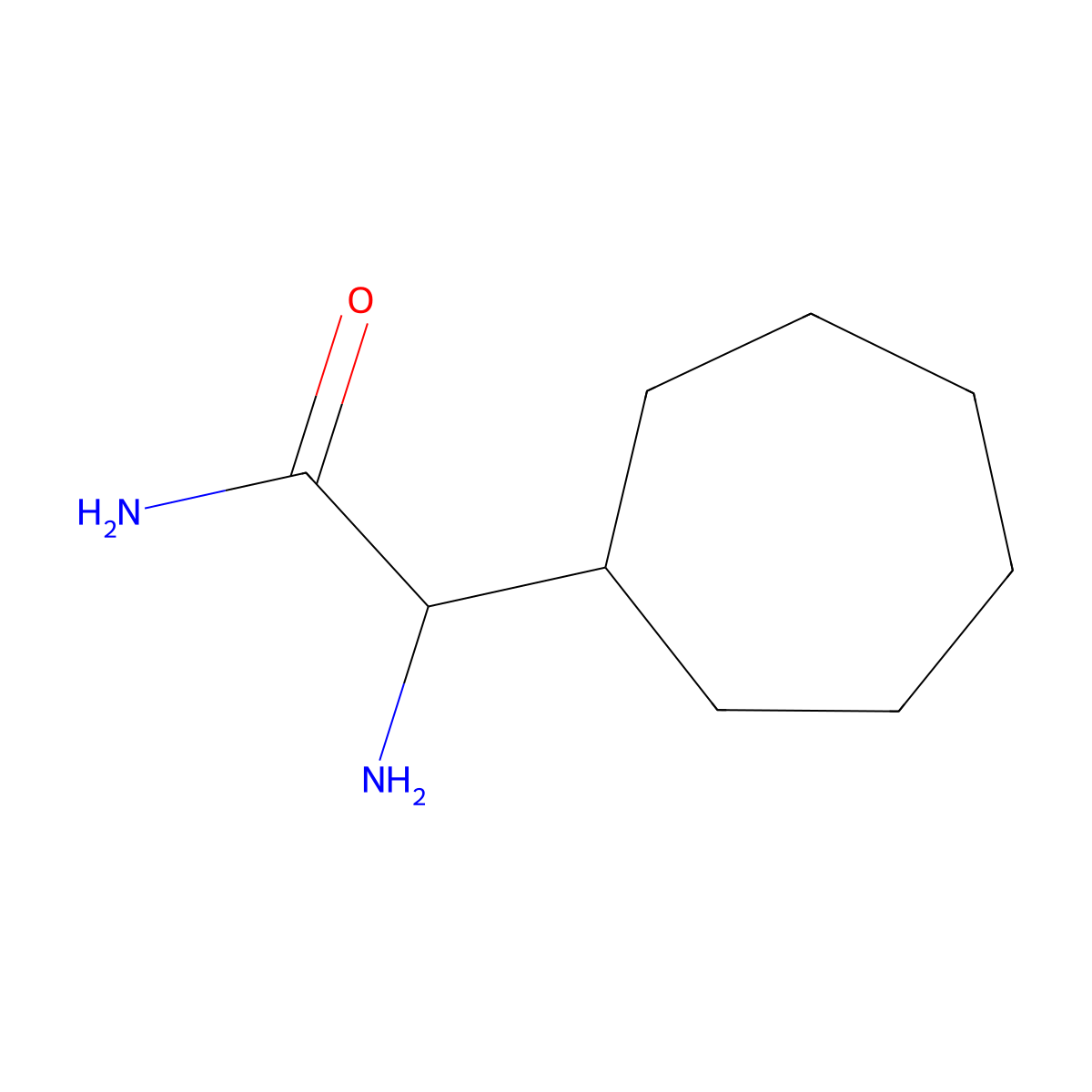 2-Amino-2-cycloheptylacetamide molecular structure, CAS 1488735-37-0